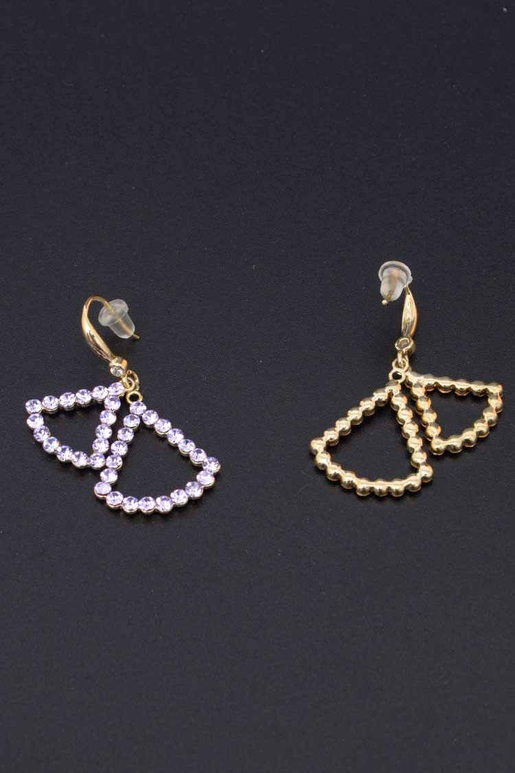 Ellena - Purple-Tone Triangle Hoop Earrings