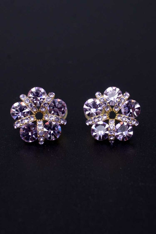 Ellena - Flower Shape Stone Stud Earrings