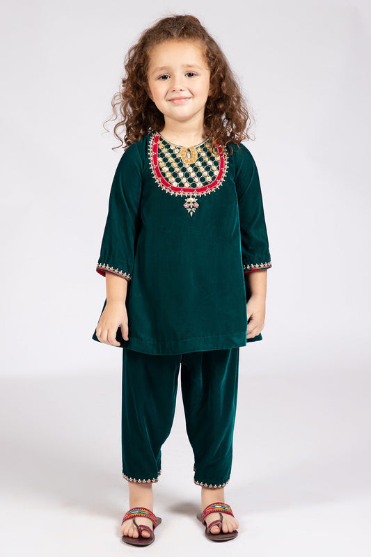 Kayseria - 2 Piece Velvet Shirt & Shalwar