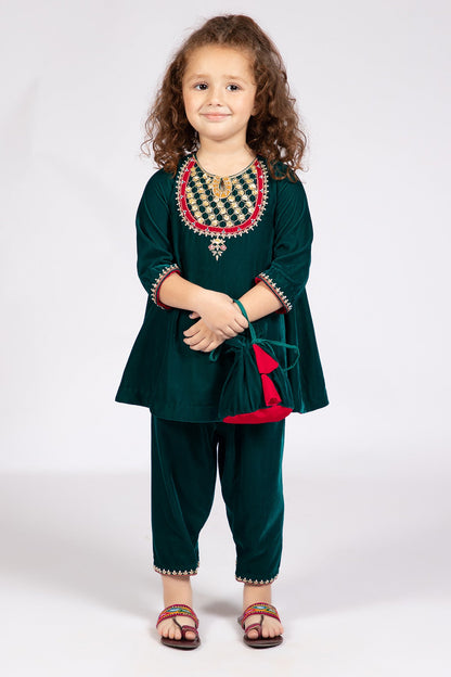 Kayseria - 2 Piece Velvet Shirt & Shalwar