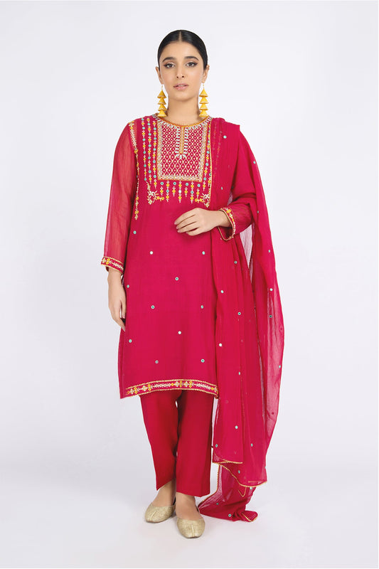 Kayseria - 3 Piece Dhaka Malmal Suit