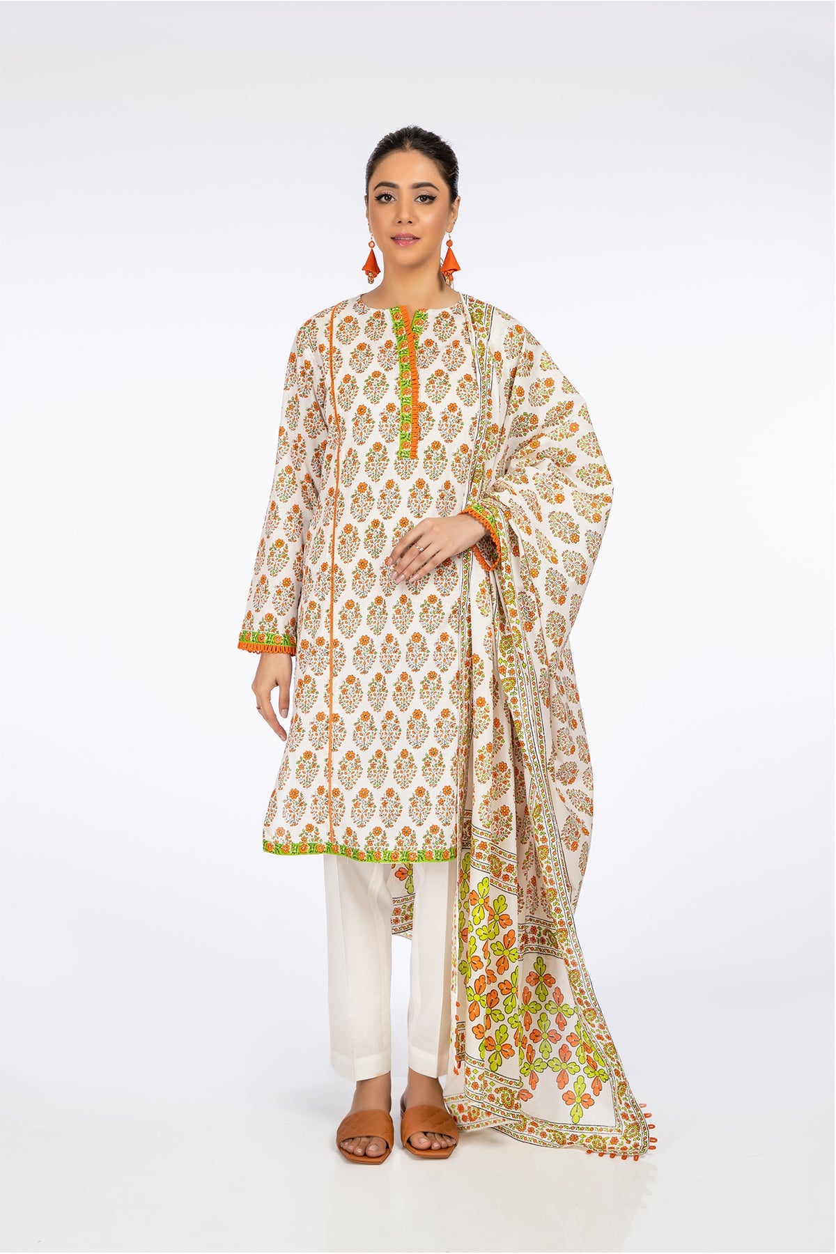 Kayseria - 2 Piece Cotton Lawn Shirt & Dupatta