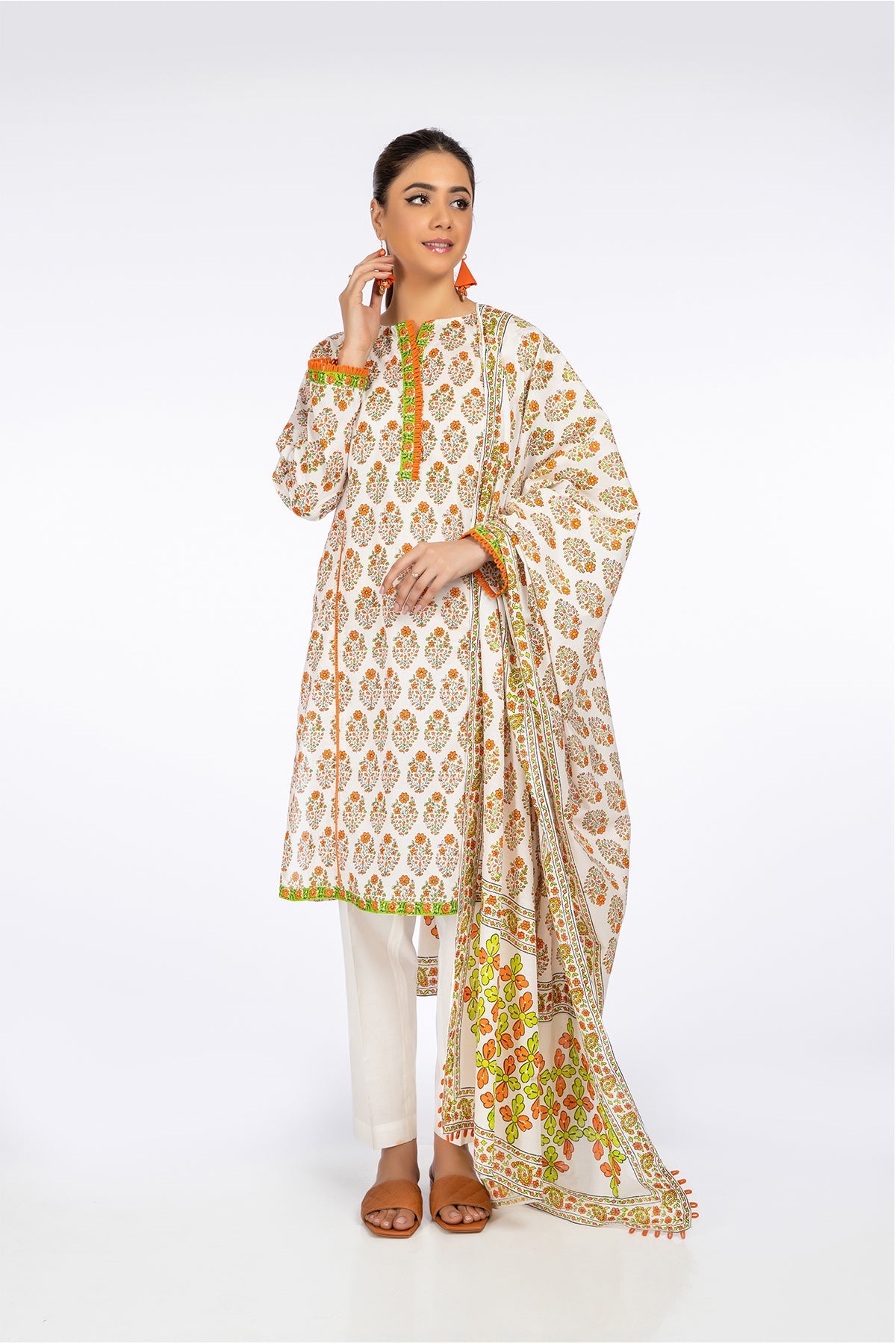 Kayseria - 2 Piece Cotton Lawn Shirt & Dupatta