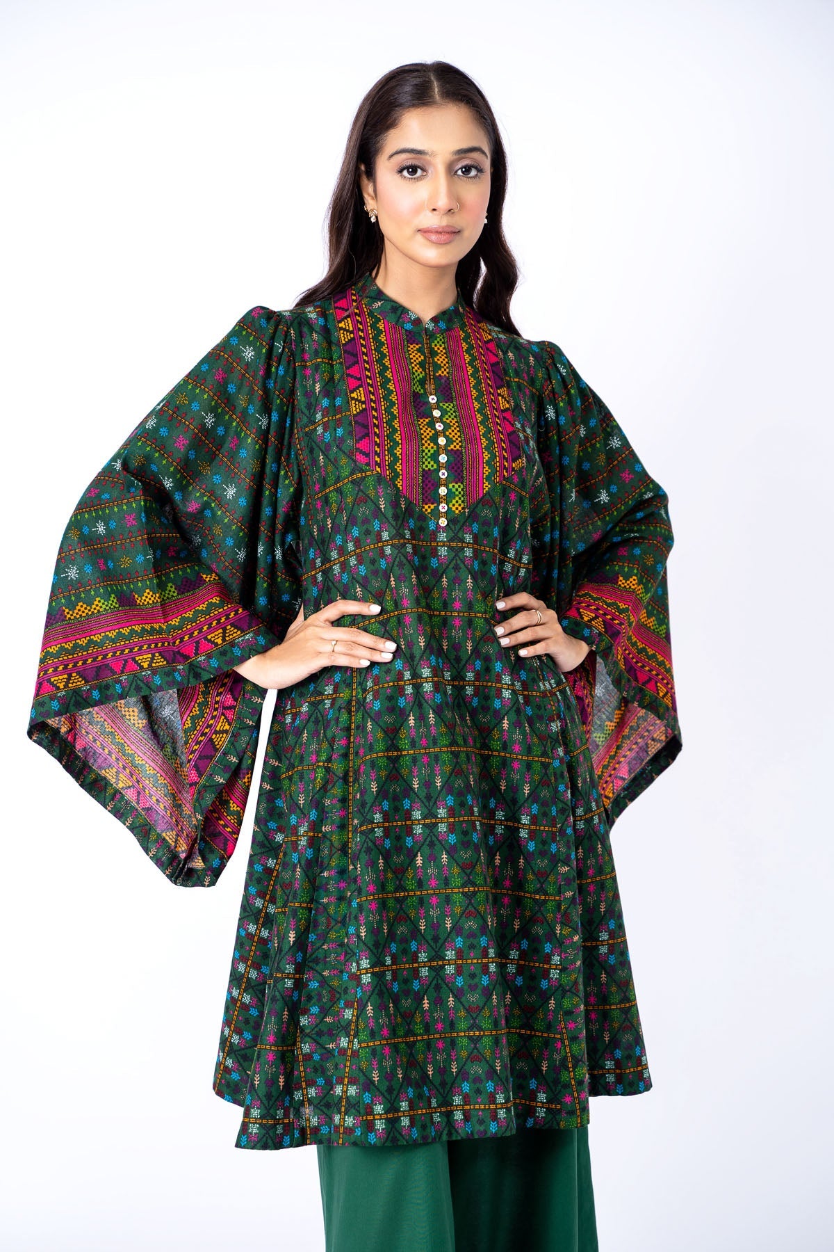 Kayseria - 2 Piece Khaddar Shirt & Sharara