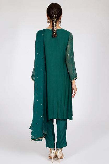 Kayseria - 3 Piece Silk Net Suit
