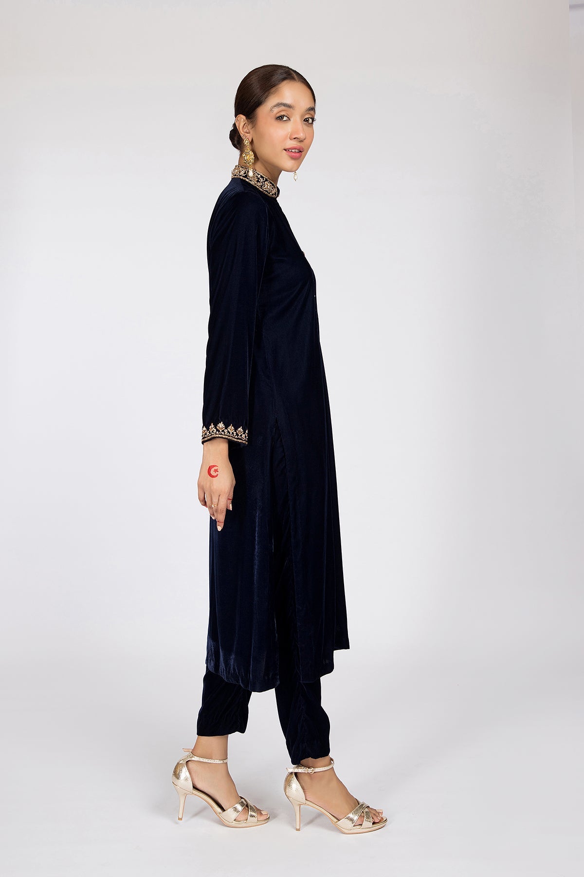 Kayseria - 2 Piece Velvet Shirt & Trouser