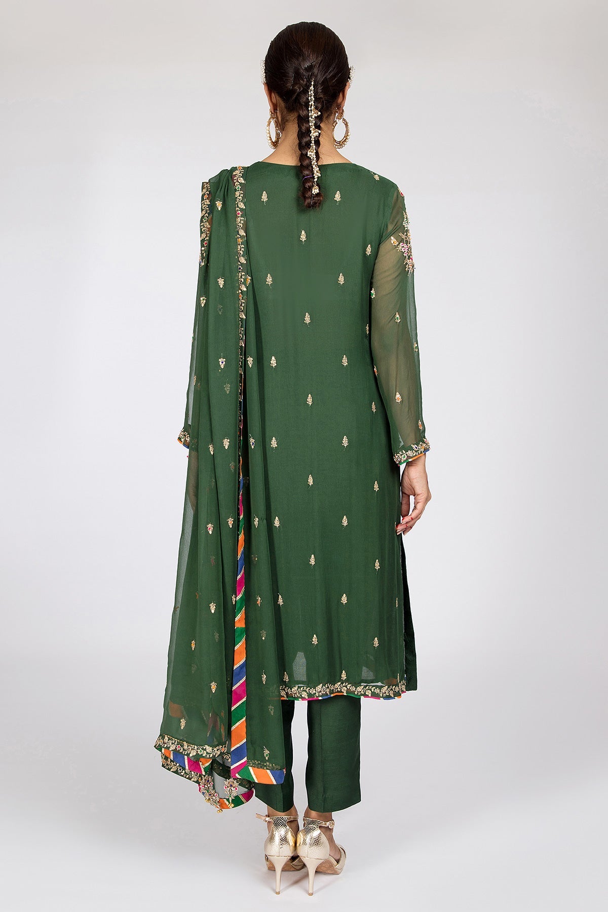 Kayseria - 3 Piece Pk Chiffon Suit