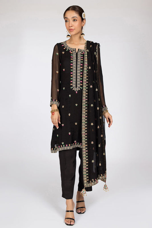 Kayseria - 3 Piece Pk Chiffon Suit