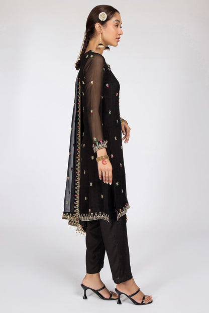 Kayseria - 3 Piece Pk Chiffon Suit
