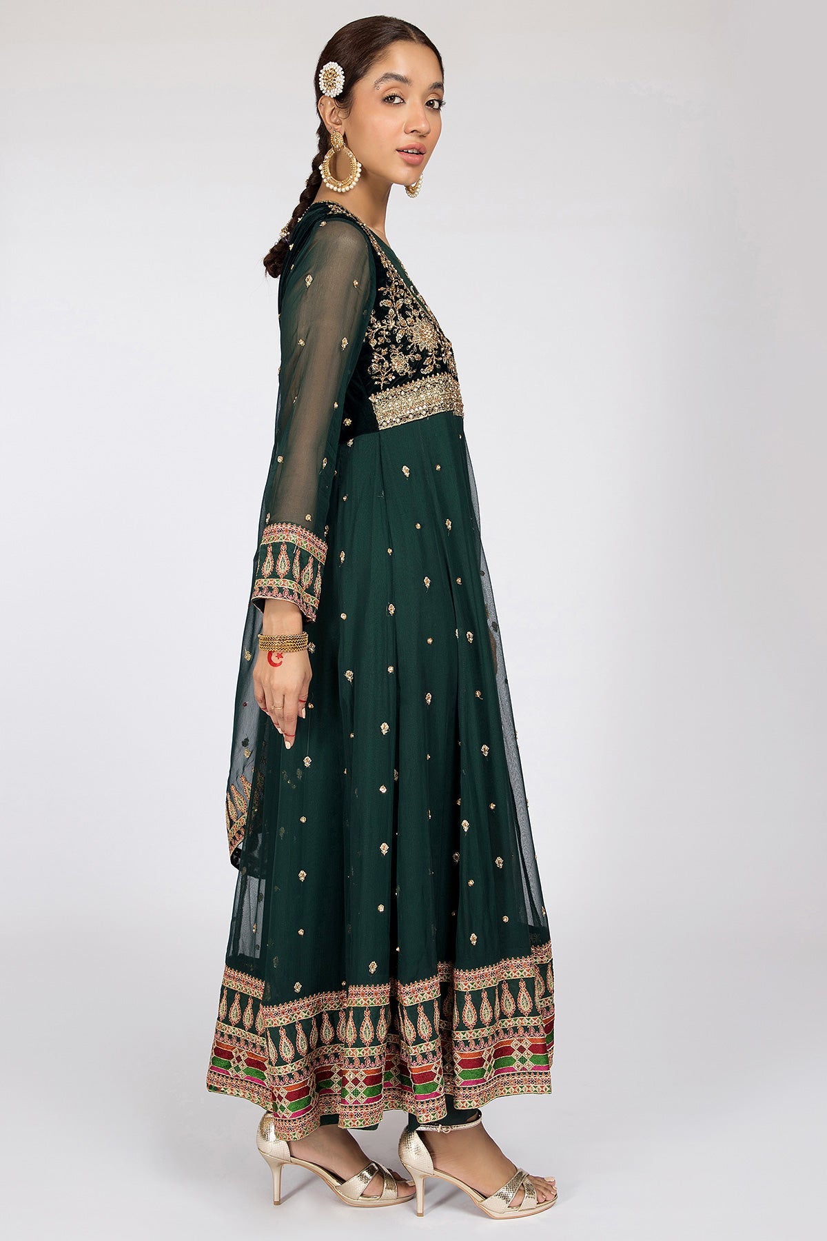 Kayseria - 3 Piece Pk Chiffon Suit