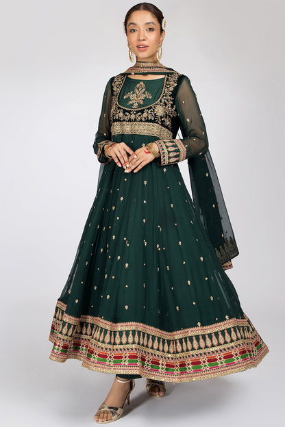 Kayseria - 3 Piece Pk Chiffon Suit