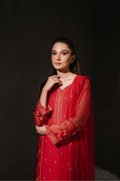 Kayseria - 3 Piece Pk Chiffon Suit