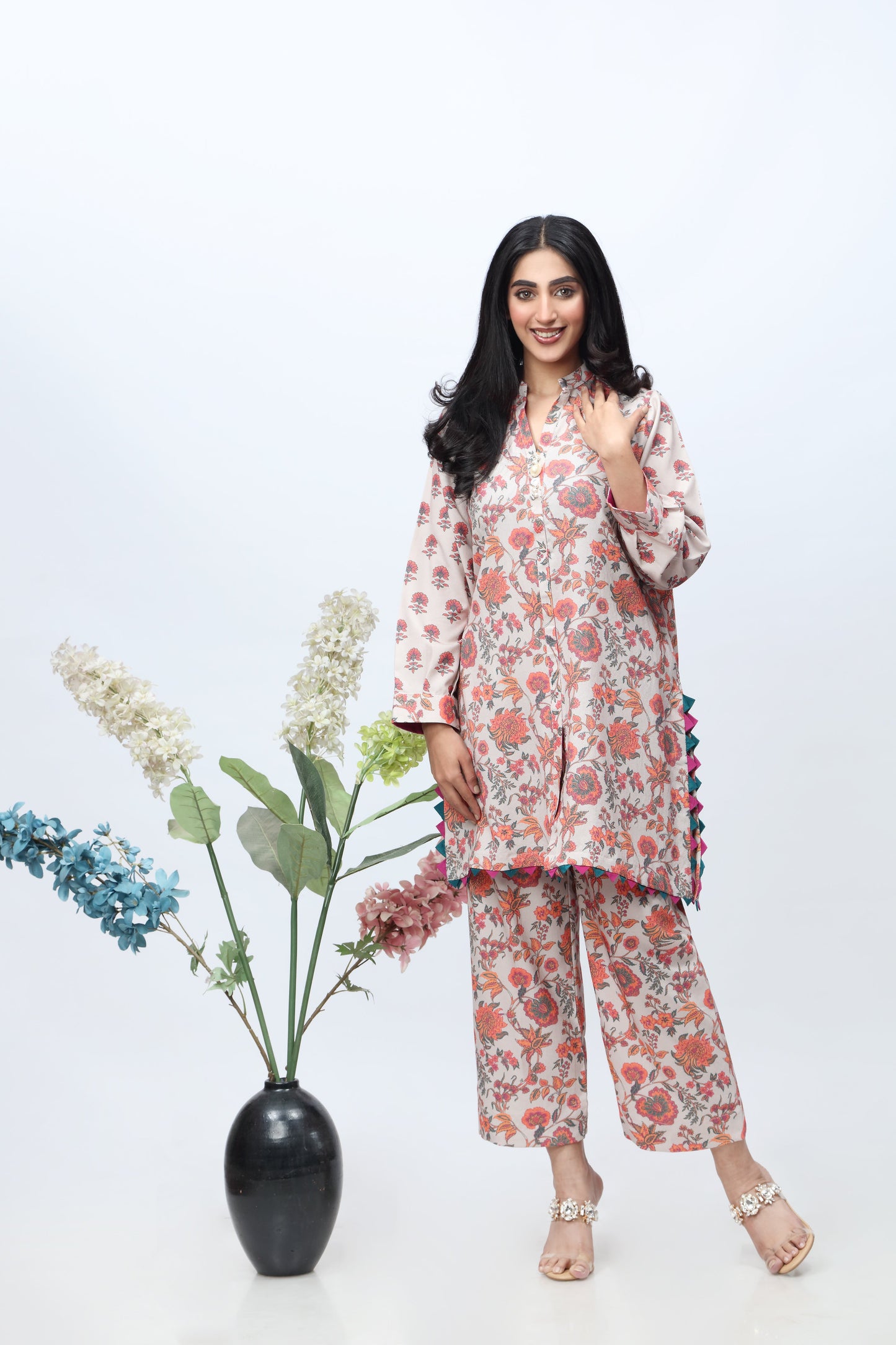 2-PC Printed Dhanak Shirt with Qlot Trouser CPM-3-290