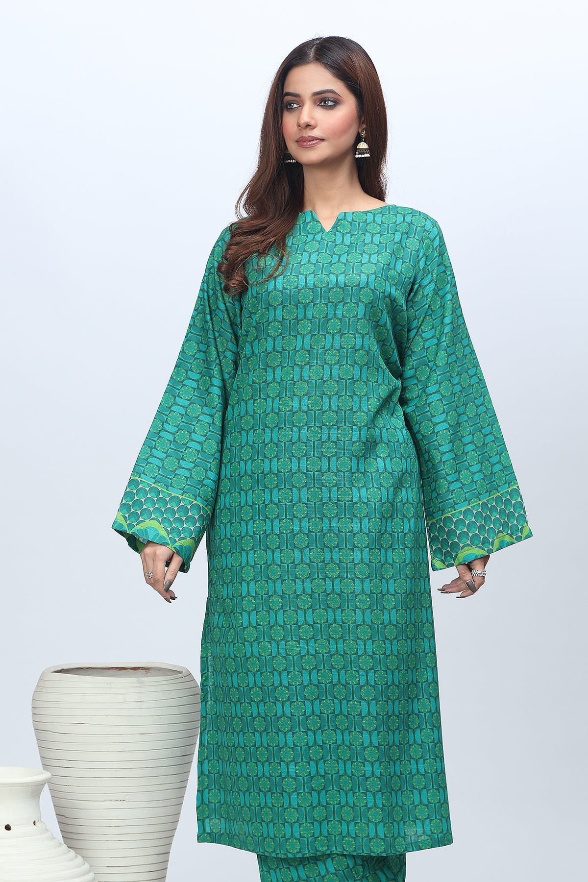 Charizma - 2-PC Printed Khaddar Shirt with Trouser SCPM-3-005-R1 GREEN