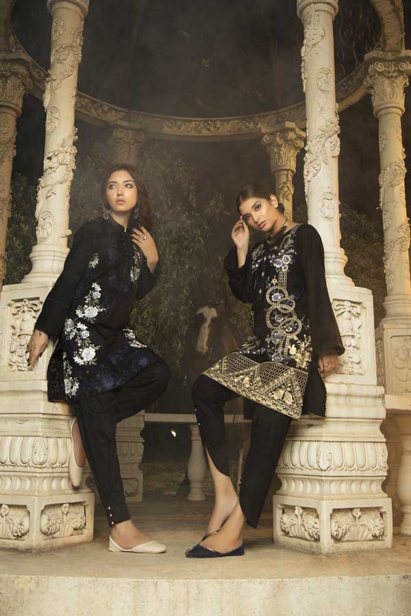 Adan's Libas - Blue Coat - Premium Embroidered Jacquard Unstiched Lawn Kurti