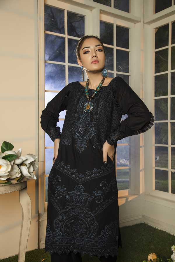 Adan's Libas - Blue Berry - Stitched Kurti