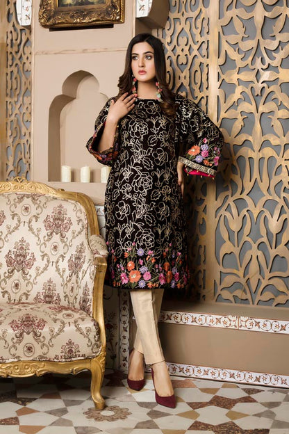 Adan's Libas - Brown 02 -  Embroidered Velvet Un Stitched (2 Piece)