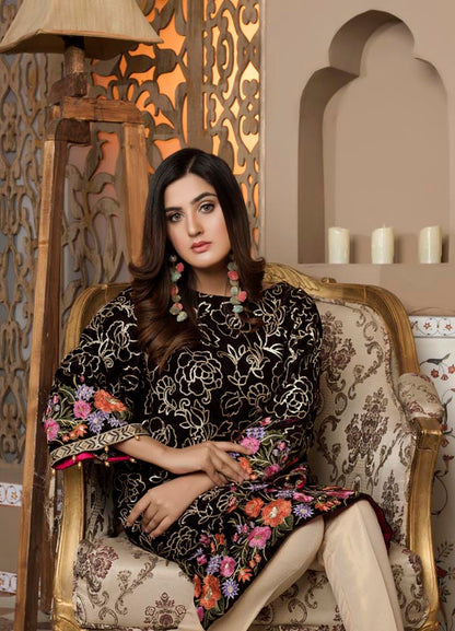 Adan's Libas - Brown 02 -  Embroidered Velvet Un Stitched (2 Piece)