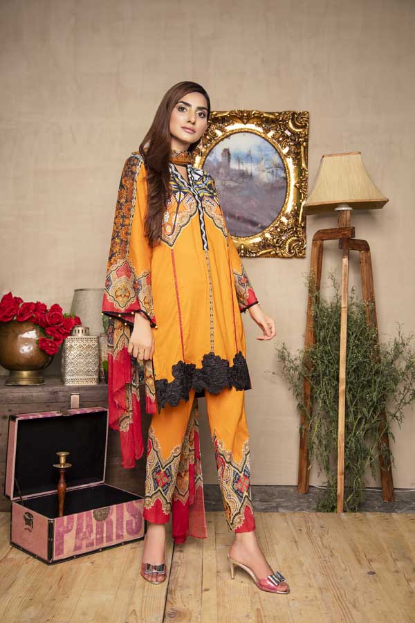Adan's Libas - BUTTERCUP LAWN STITCHED SHIRT