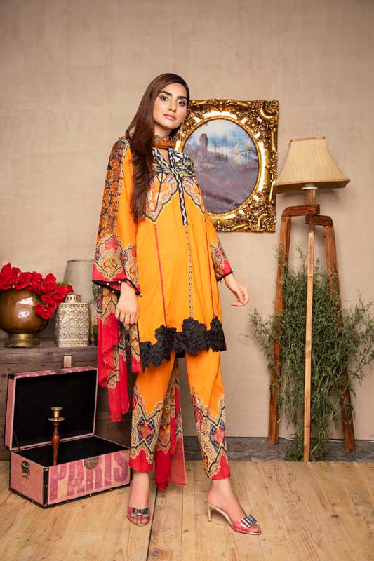 Adan's Libas - BUTTERCUP LAWN STITCHED SHIRT