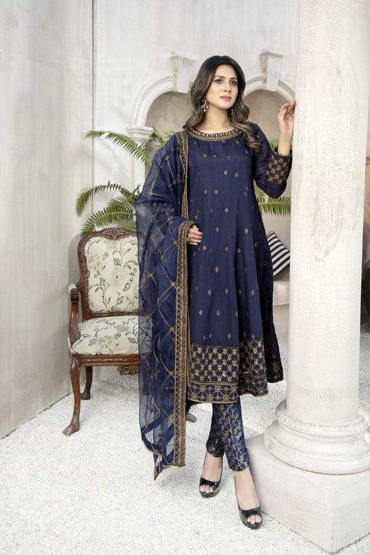 Ellena - 3-PC Stitched Paper Cotton Suit