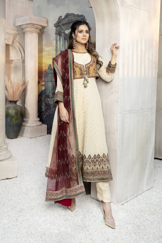 Ellena - 3-PC Stitched Paper Cotton Suit