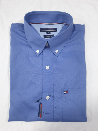 Casual Ocean Blue Button-Down Shirt