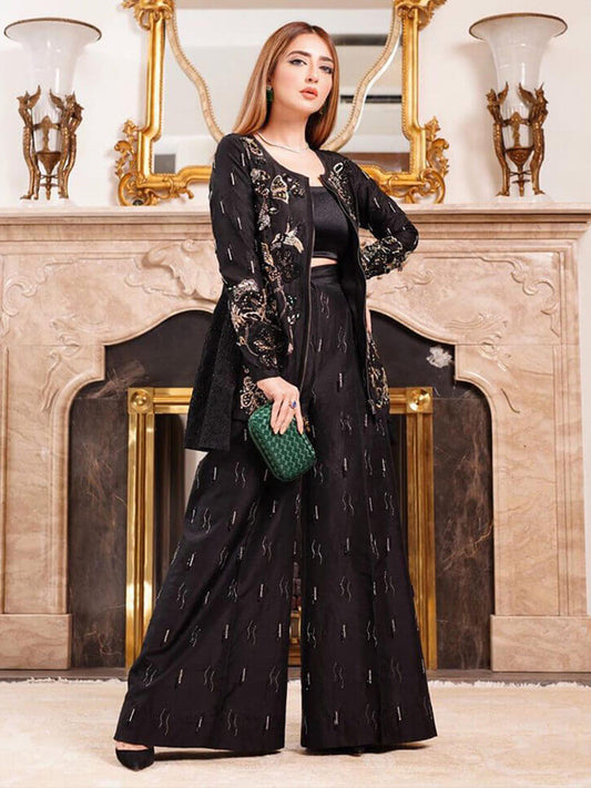 Abeera Usman - Black Rose Jacket