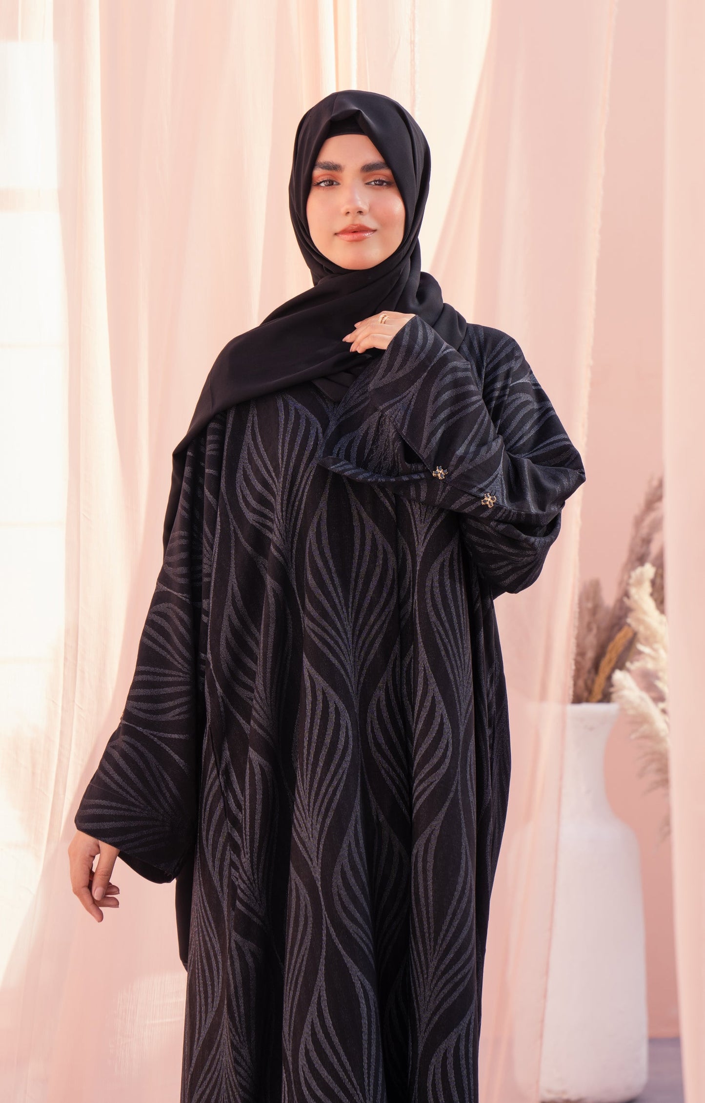 Hareer - KAYLEN BLACK FRONT OPEN ABAYA