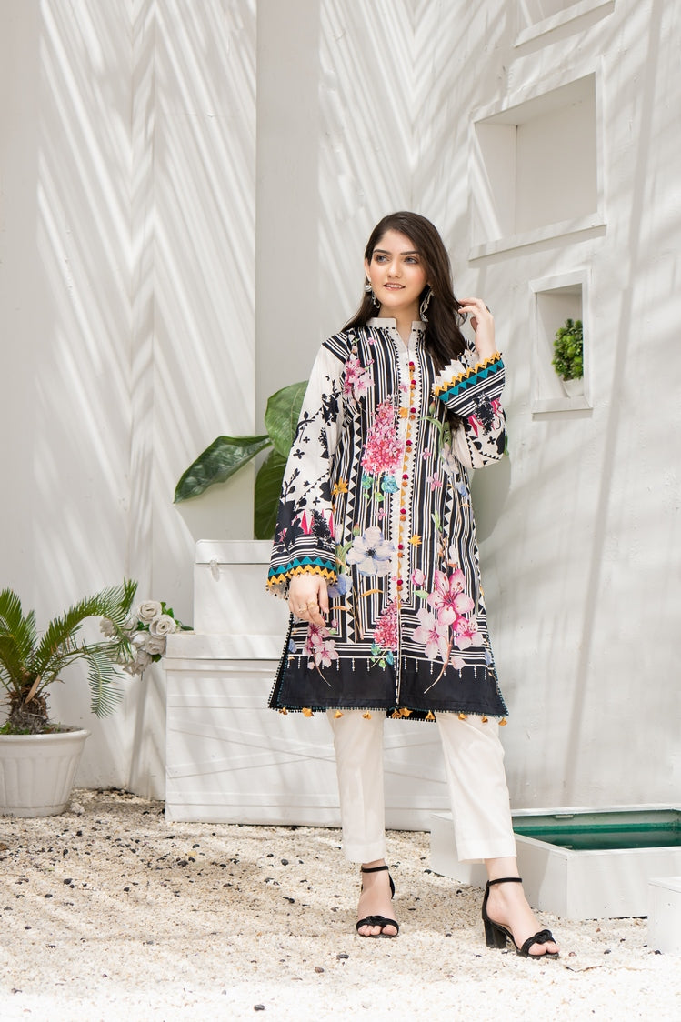 Ellena - 1-PC Kurti Unstitched Lawn Jacquard