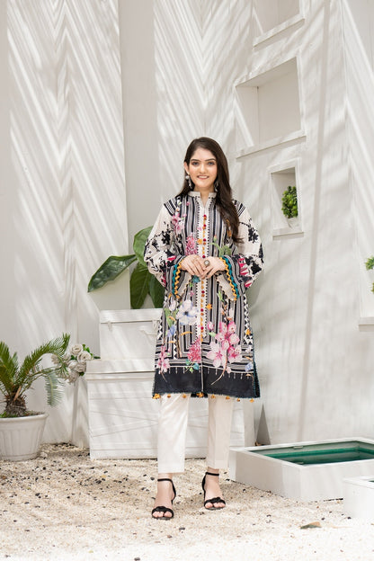 Ellena - 1-PC Kurti Unstitched Lawn Jacquard