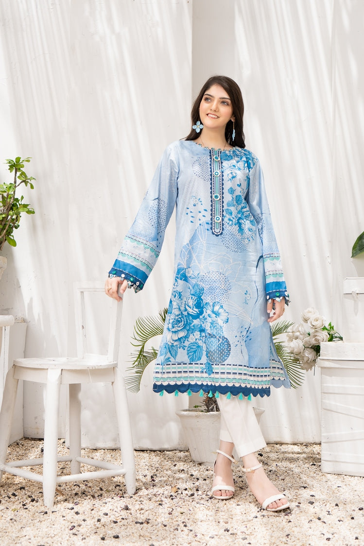 Ellena - 1-PC Kurti Unstitched Lawn Jacquard