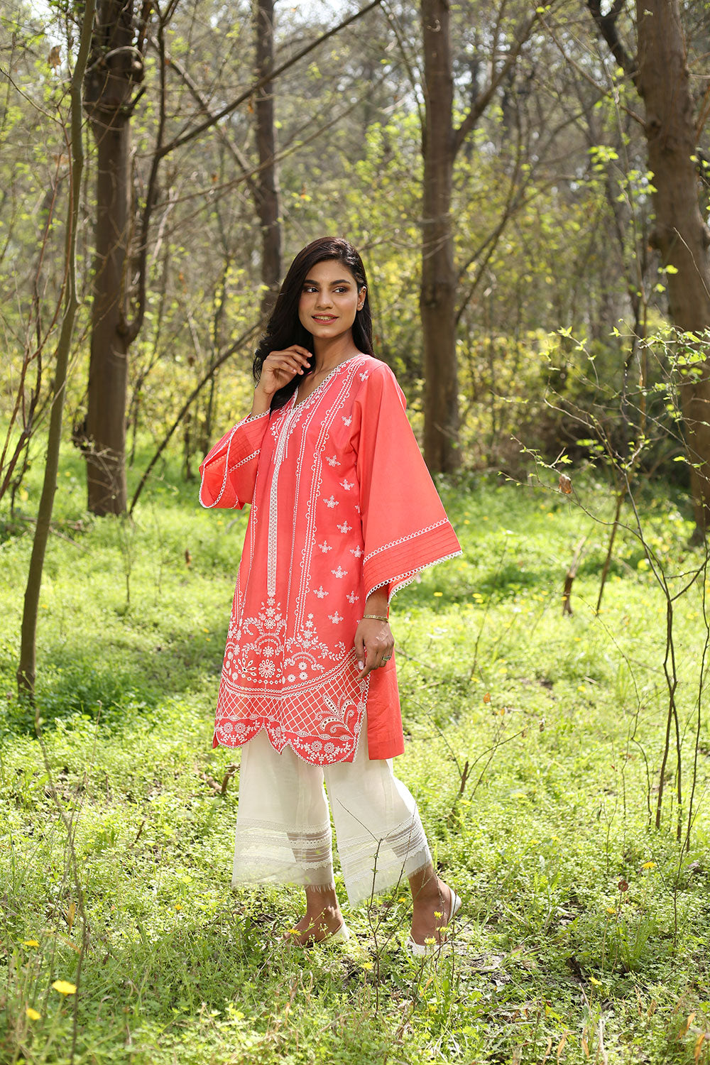 Lyla - Embroidered Schiffli Kurta (LP21009)