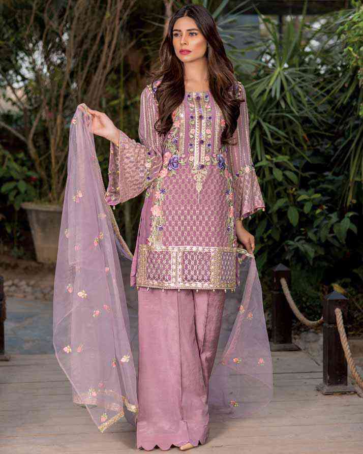 Adan's Libas - BLUEBERRY LILAC (Chantilly Chiffon – 3 Piece)