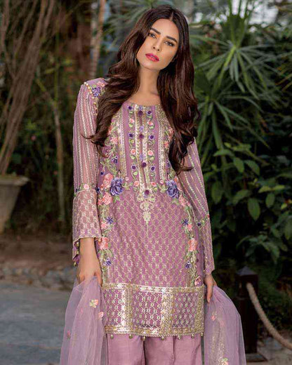 Adan's Libas - BLUEBERRY LILAC (Chantilly Chiffon – 3 Piece)