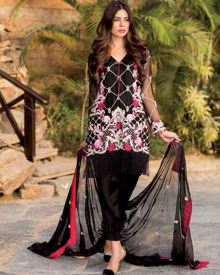 Adan's Libas - BLACK BEAUTY (Chantilly Chiffon – 3 Piece)