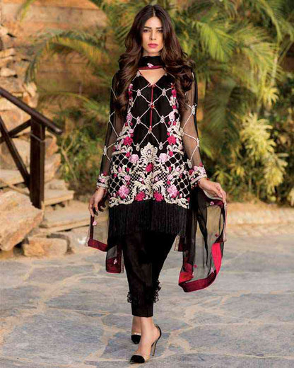 Adan's Libas - BLACK BEAUTY (Chantilly Chiffon – 3 Piece)