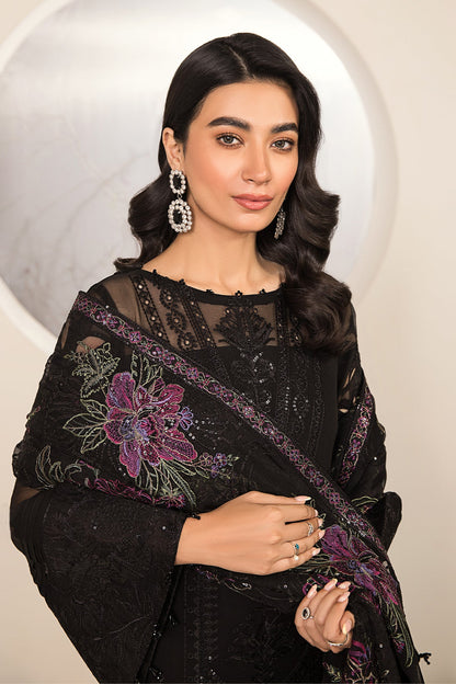 Alizeh - Embroidered Chiffon Black - V15D03 - Amera