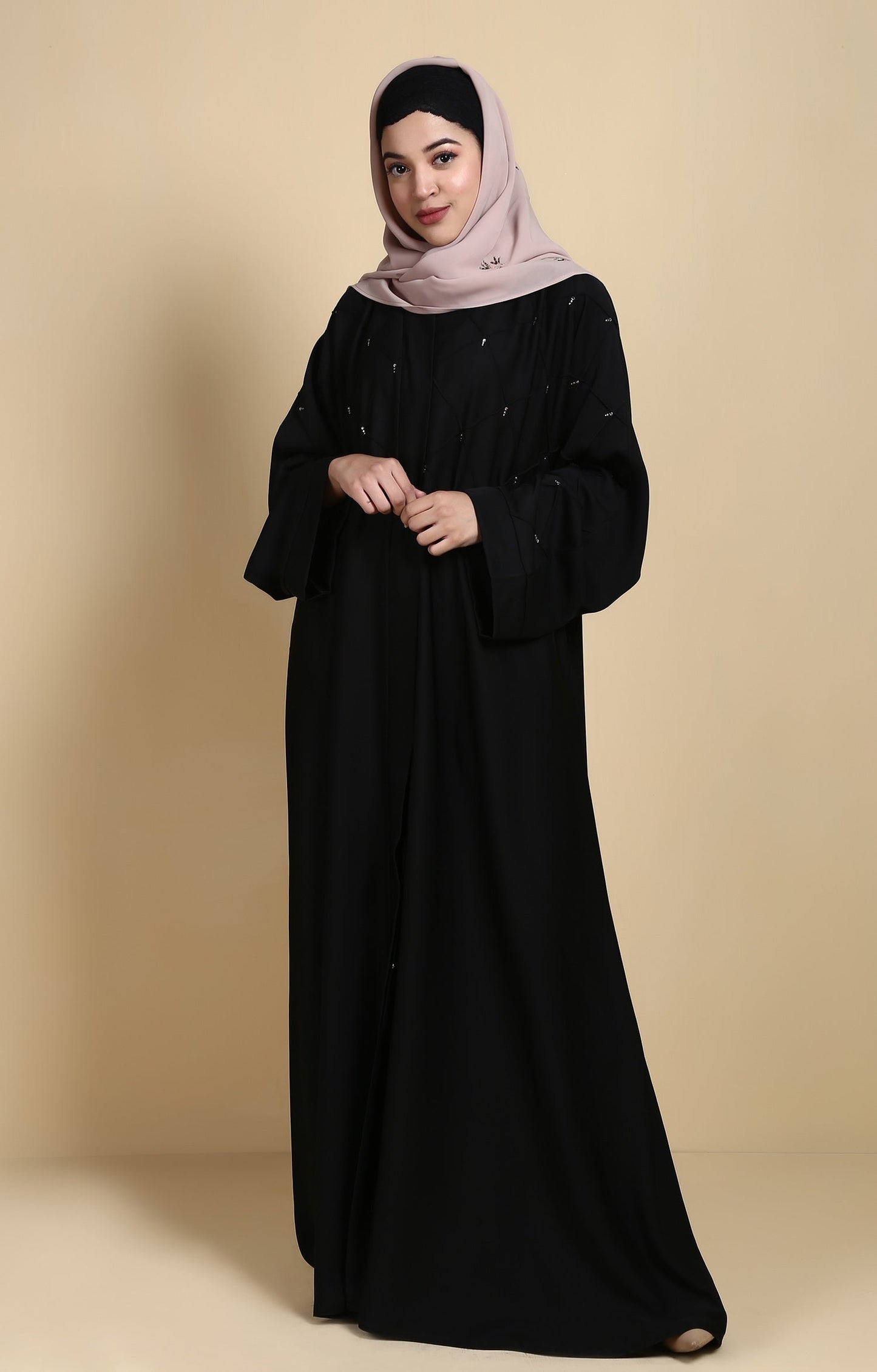 Hareer - Black Mesh Abaya