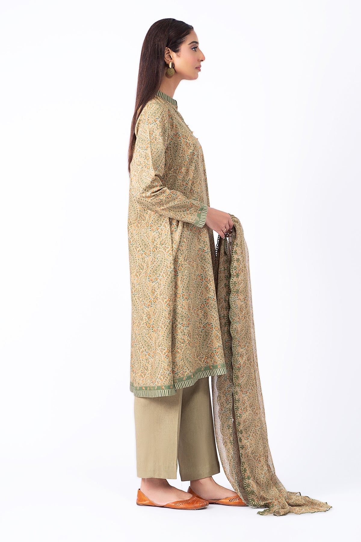 Kayseria - 3 Piece Lawn Karandi Suit