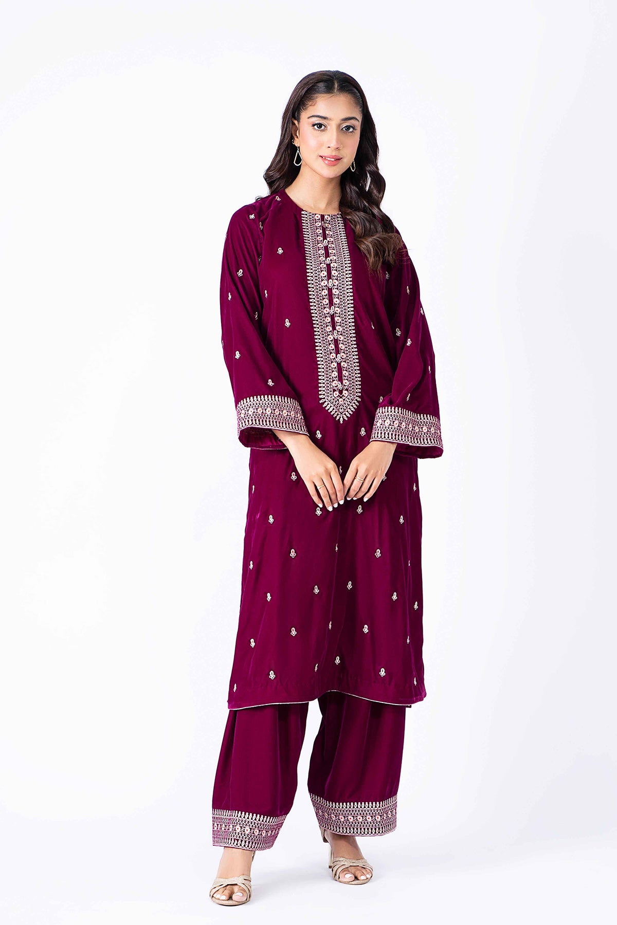 Kayseria - 2 Piece Velvet Shirt & Shalwar