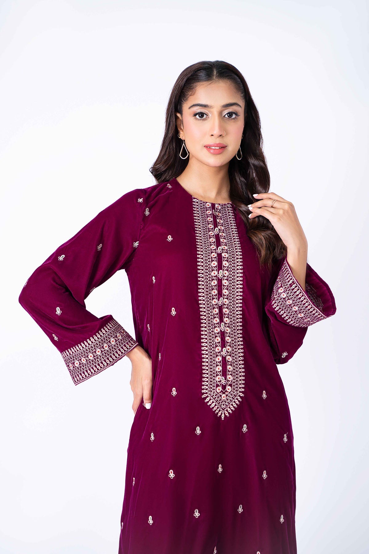 Kayseria - 2 Piece Velvet Shirt & Shalwar