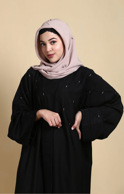 Hareer - Black Mesh Abaya