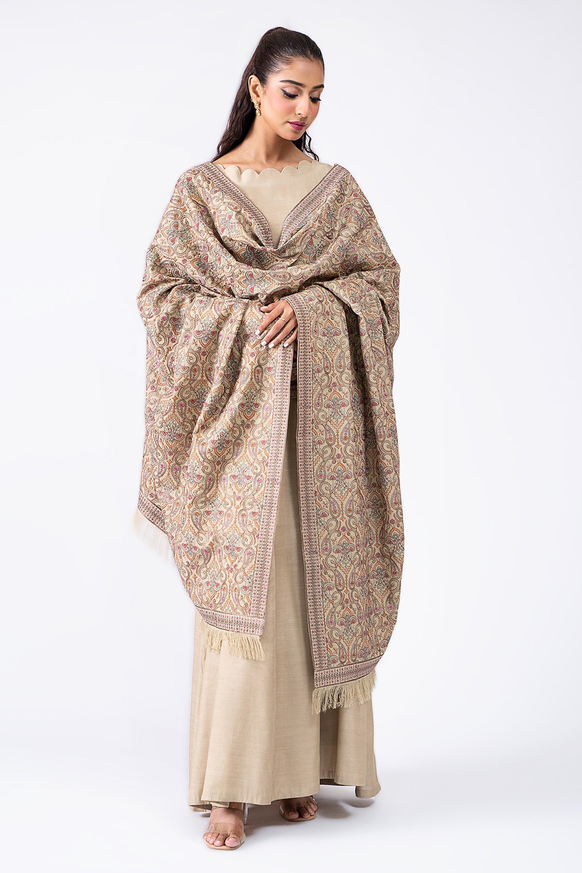 Kayseria - 1 Piece Viscose Karandi Shawl