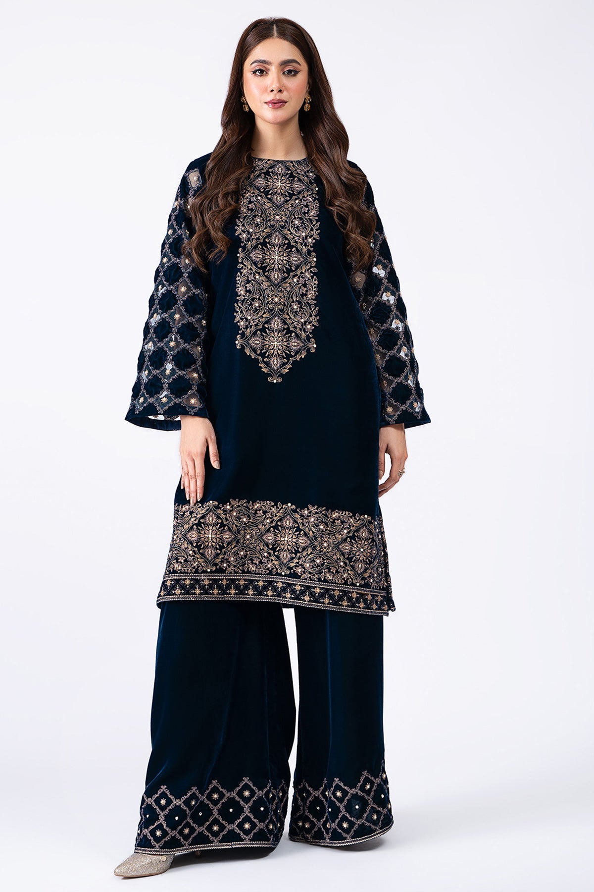 Kayseria - 2 Piece Velvet Shirt & Shalwar
