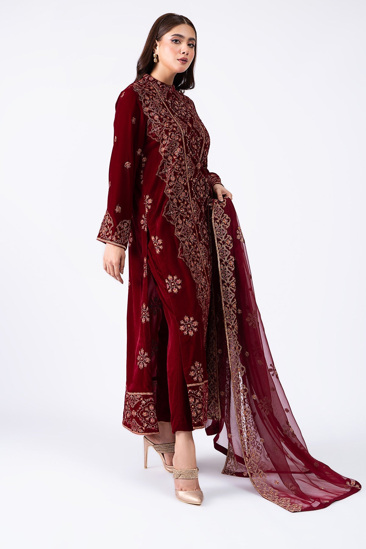 Kayseria - 3 Piece Velvet Suit