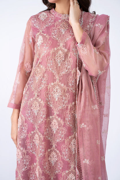 Kayseria - 3 Piece Zari Net Suit