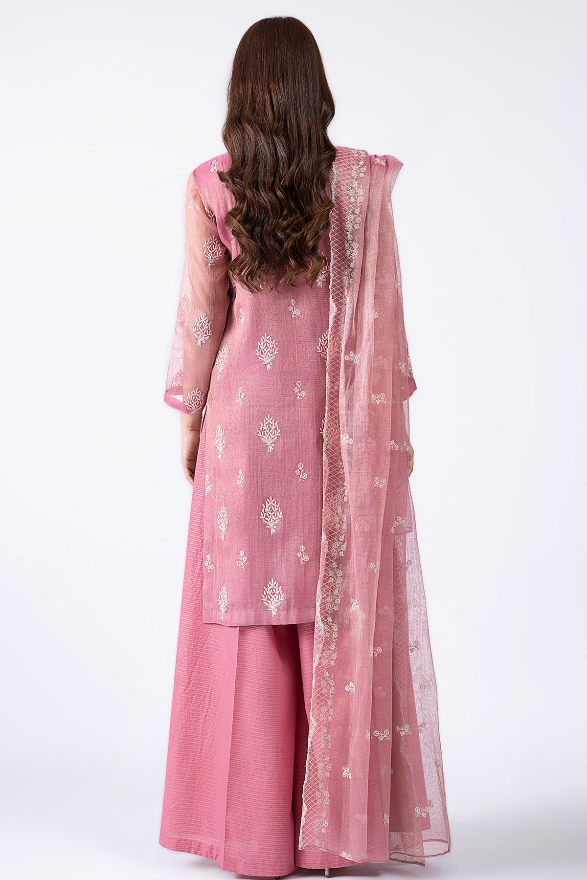 Kayseria - 3 Piece Zari Net Suit