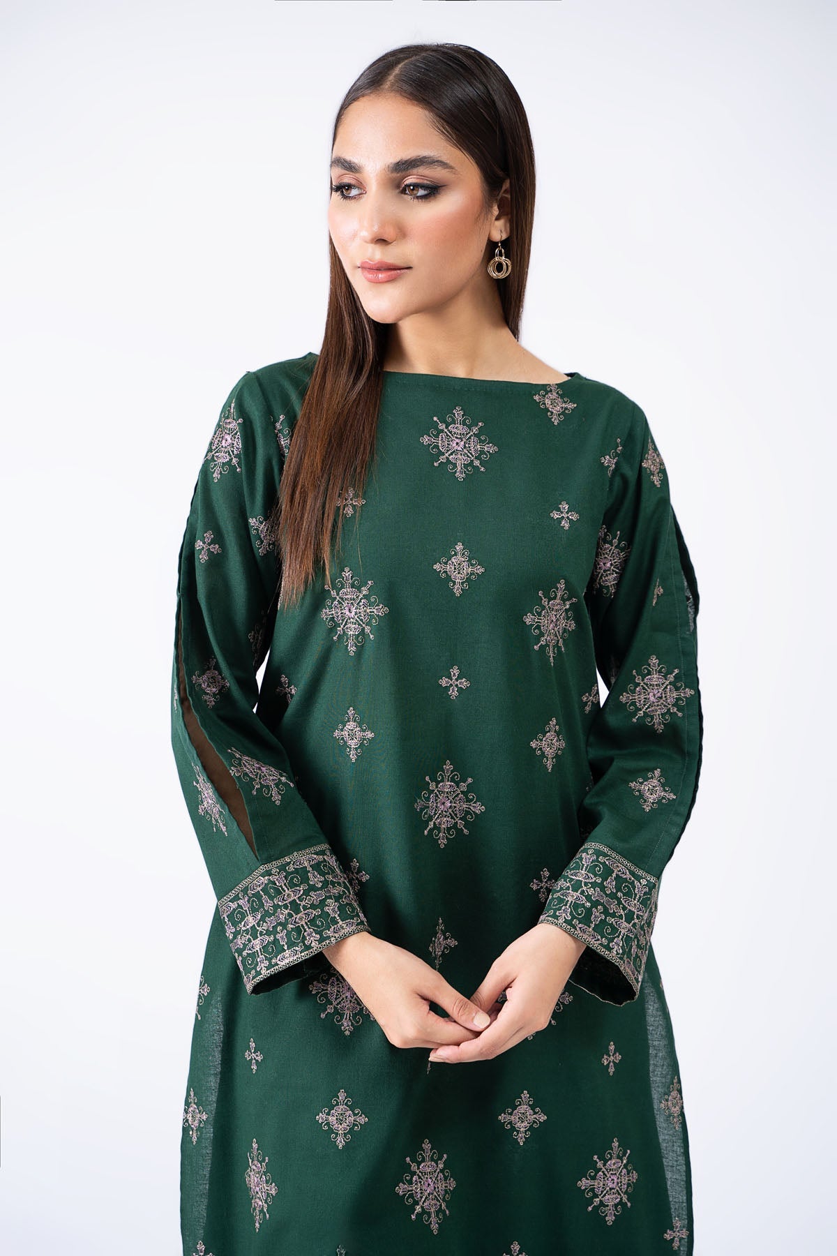 Kayseria - 2 Piece Dotted Khaddar Shirt & Shalwar