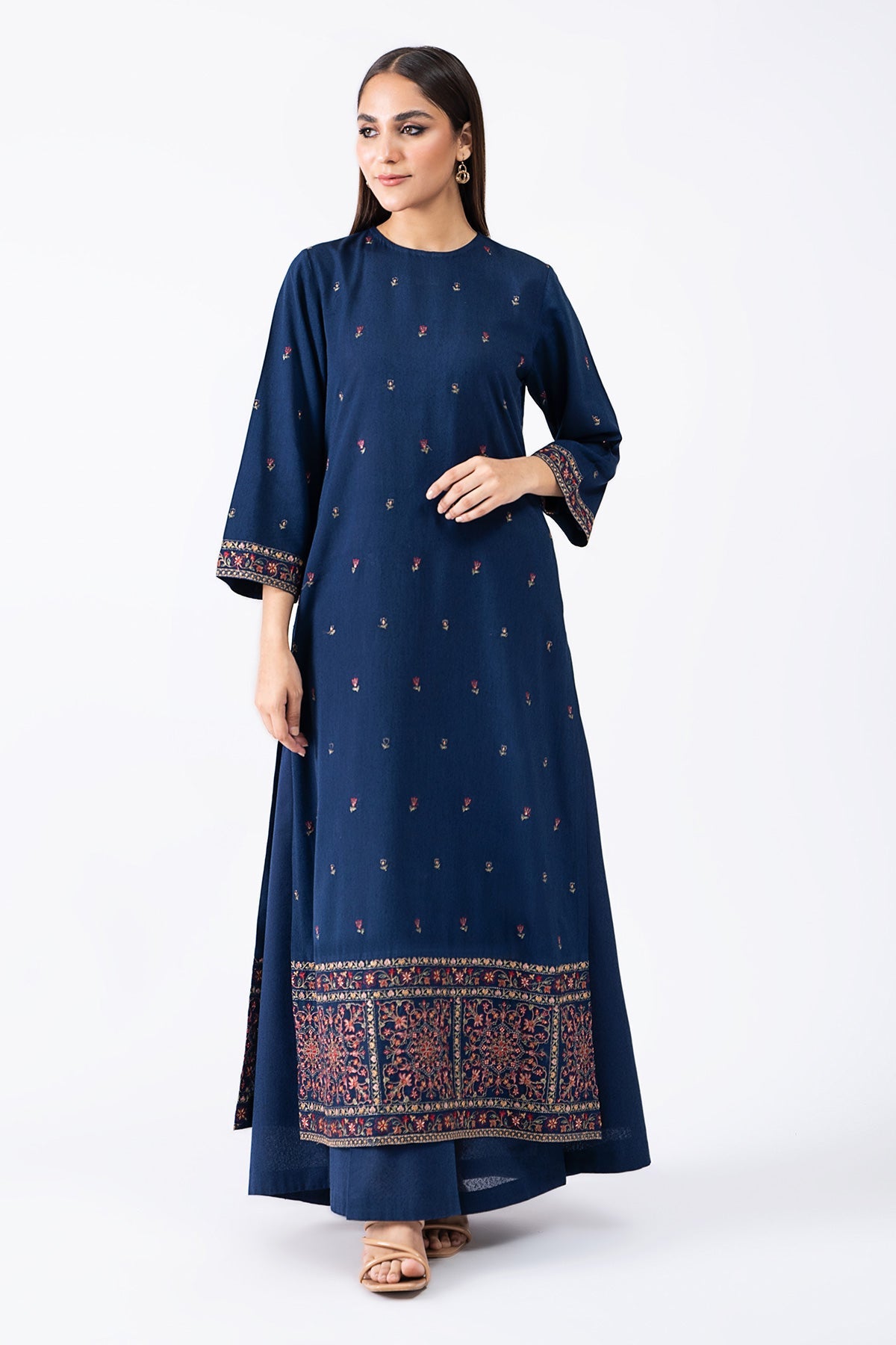 Kayseria - 2 Piece Dotted Khaddar Shirt & Shalwar